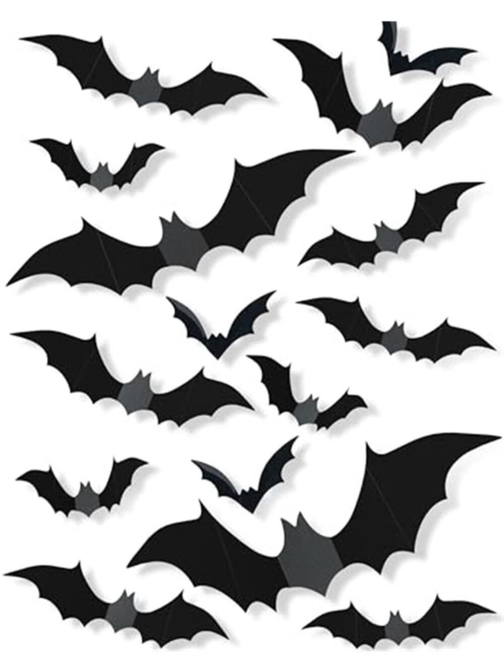 120 Pcs 3D Halloween Bats Wall Decor 5 sizes